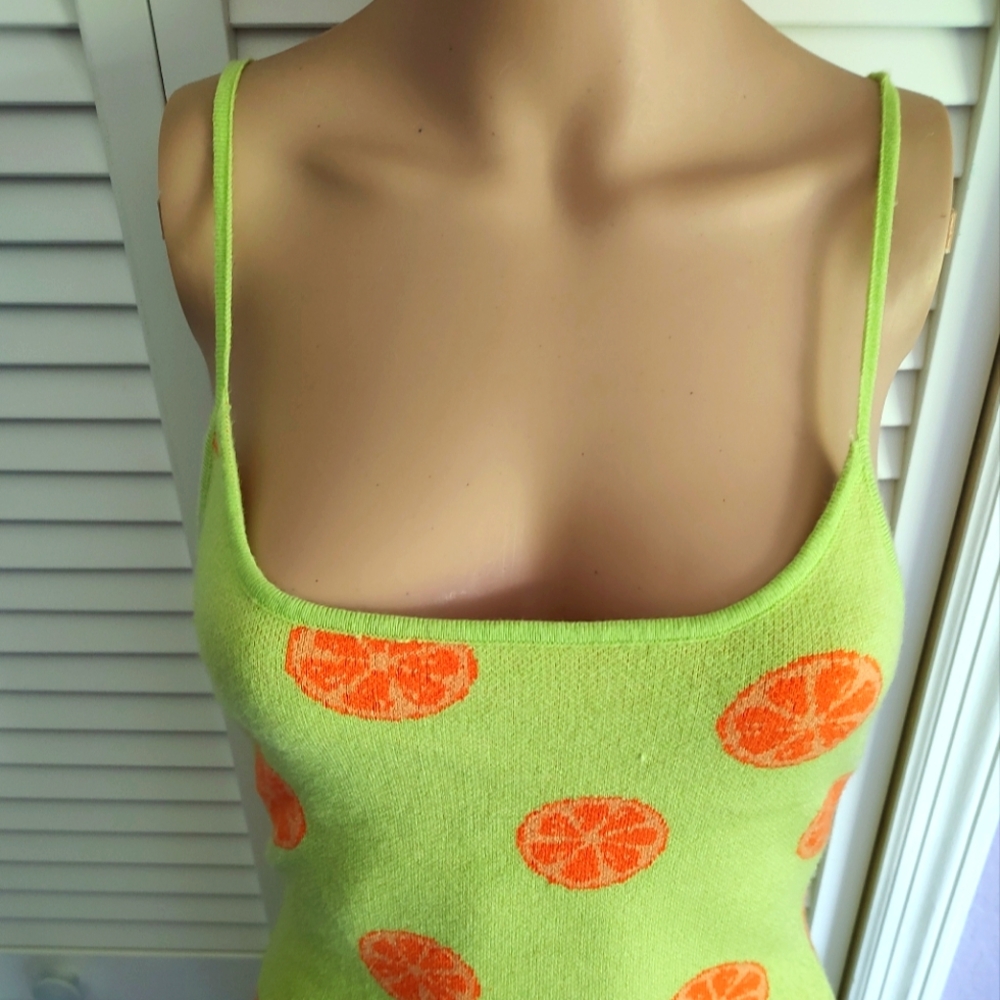Pac Sun Bright Orange Slice Graphic Knit Like Mini Dress - Picture 5 of 5